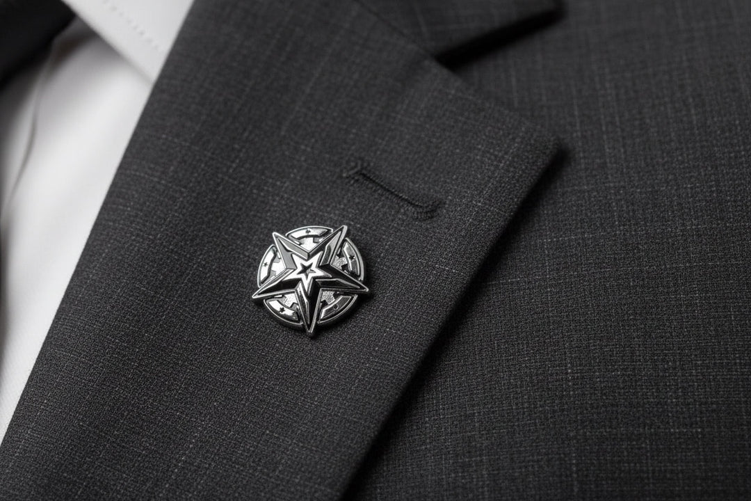Lapel Pin - Antique Silver and Gloss Black - Presale