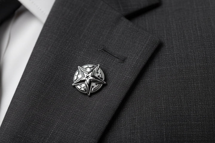 Lapel Pin - Antique Silver and Gloss Black - Presale